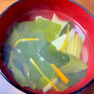 小松菜とわかめの和風スープ